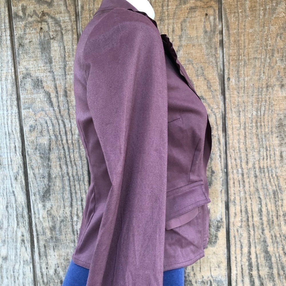J jill ruffled lapel cropped blazer 0 petite - Picture 7 of 13